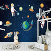Night Sky With Spaceman And Planets Wallpaper Mural