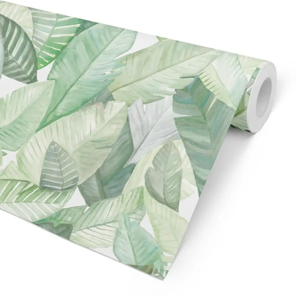 Tropical Banana Leaves Decor Wallpaper