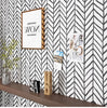 Load image into Gallery viewer, Black White Herringbone Stripes Peel and Stick Wallpaper