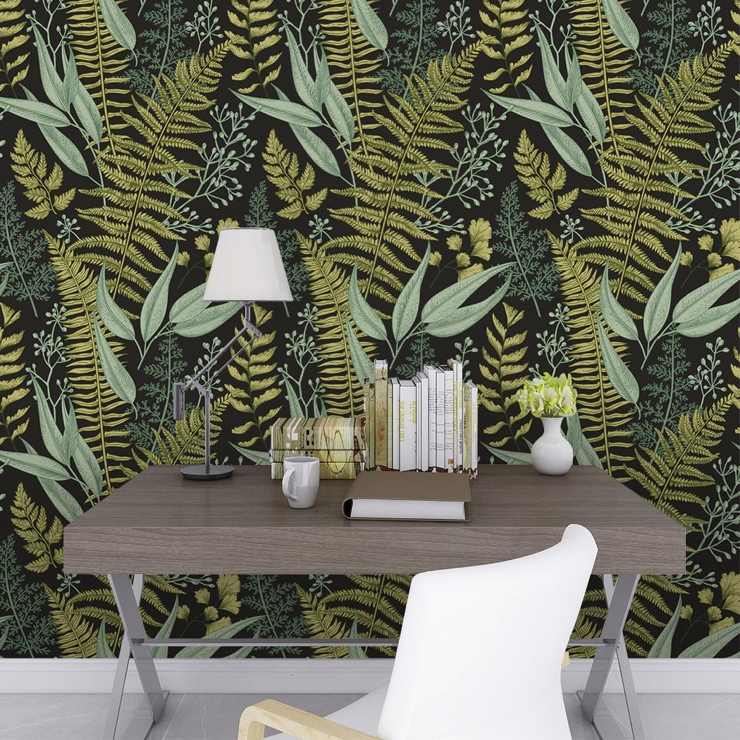 Tropical Green Leaves Self-Adhesive Wallpaper