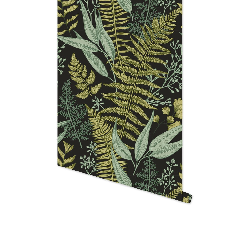 Tropical Green Leaves Self-Adhesive Wallpaper