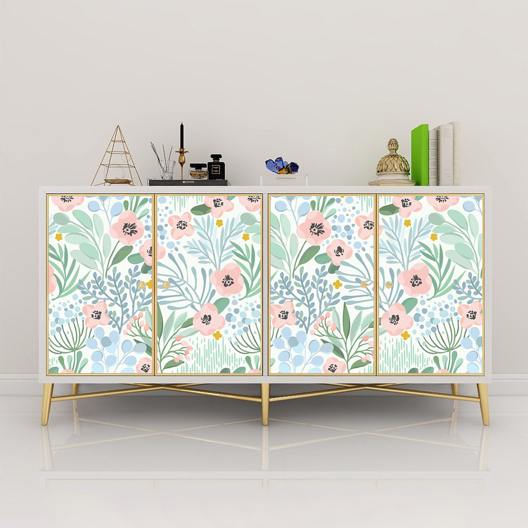 Watercolor Cheerful Flowers Peel And Stick Wallpaper