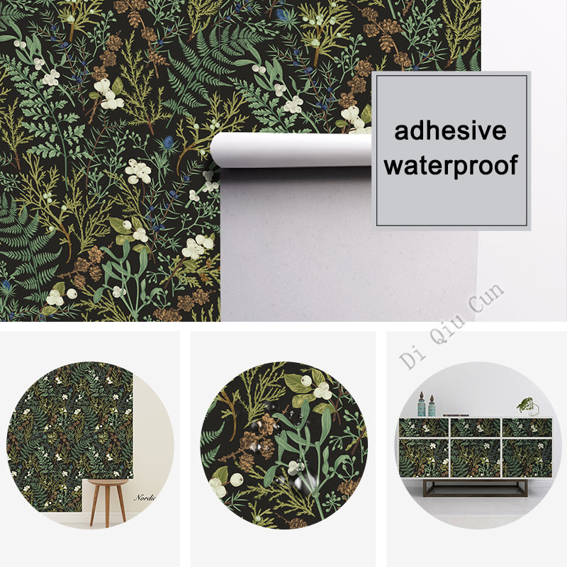 Tropical Rain Forest Leaves Self-Adhesive Wallpaper