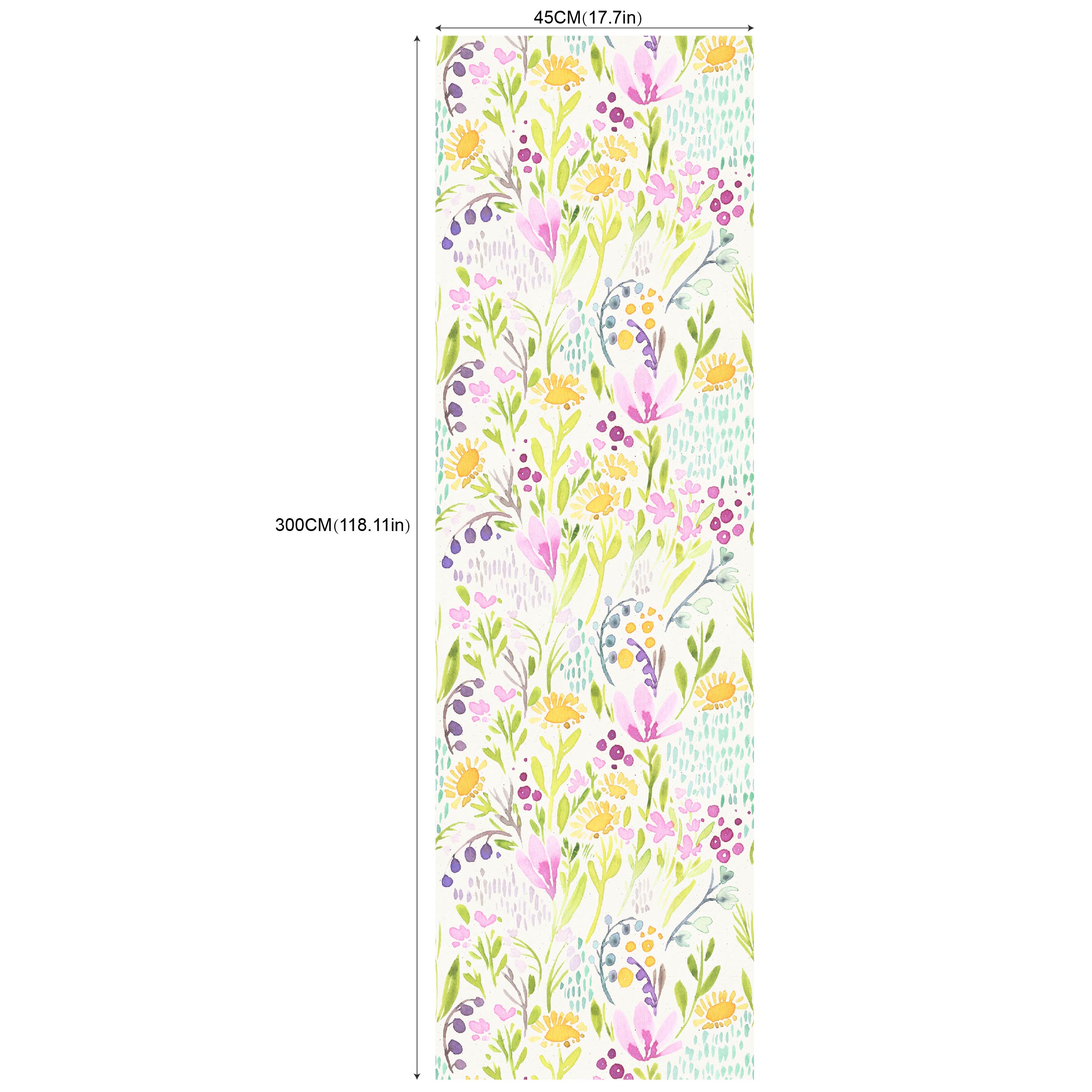 Watercolor Cheerful Flowers Peel And Stick Wallpaper