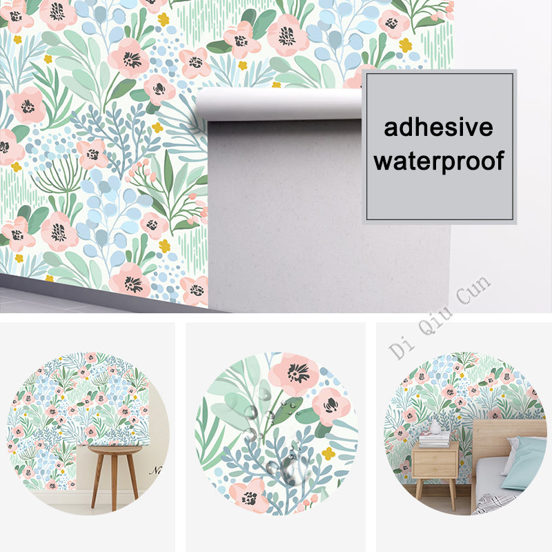 Watercolor Cheerful Flowers Peel And Stick Wallpaper