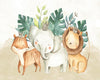 Watercolor Animals With Crown Wallpapers Mural