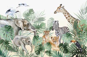 Safari Resting Animals Wallpaper Mural