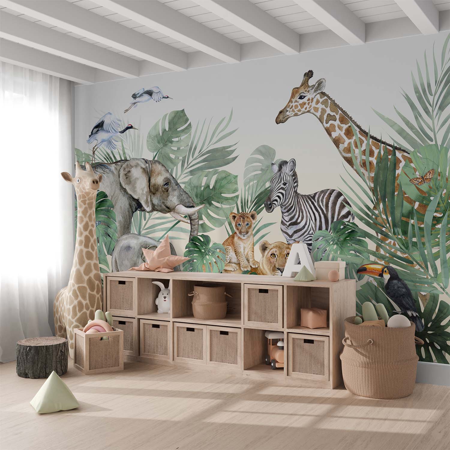 Safari Resting Animals Wallpaper Mural