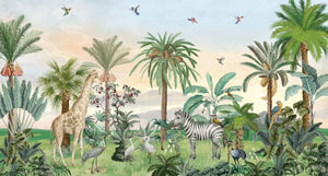 Tropical Wildlife Golden Hour Wallpaper Mural