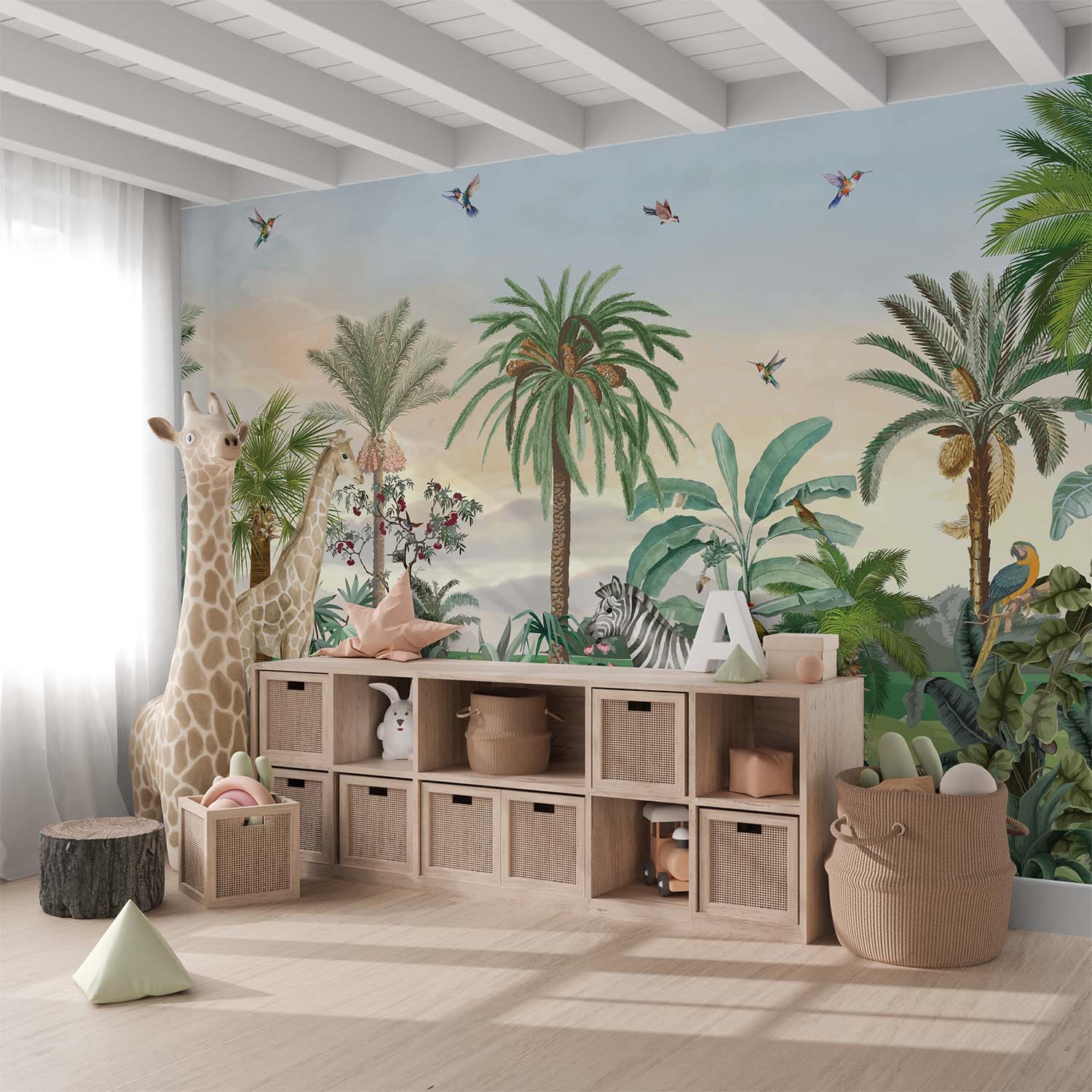 Tropical Wildlife Golden Hour Wallpaper Mural