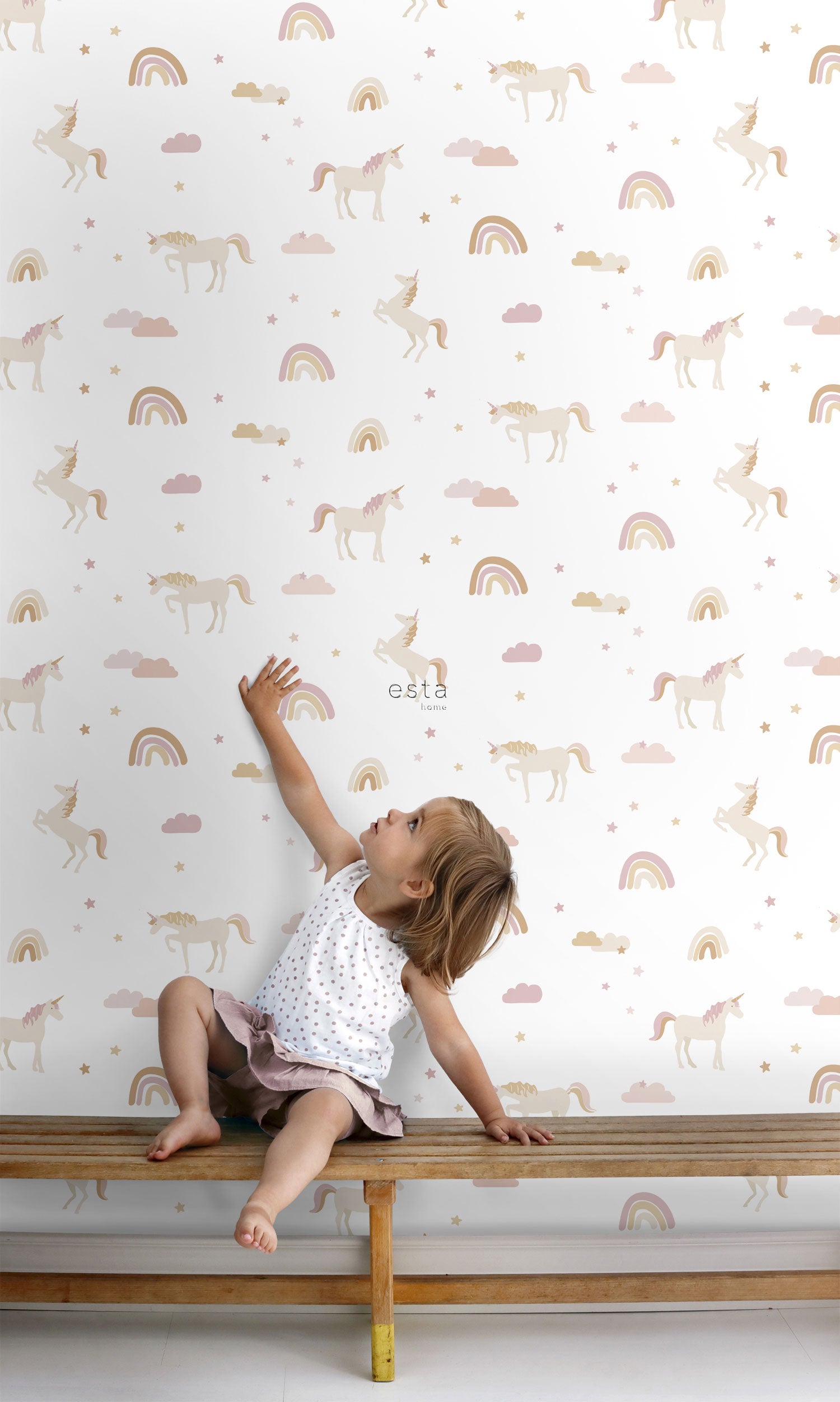 Children's wallpaper, rainbows and unicorns, 139581, To the Moon and Back, Esta Home