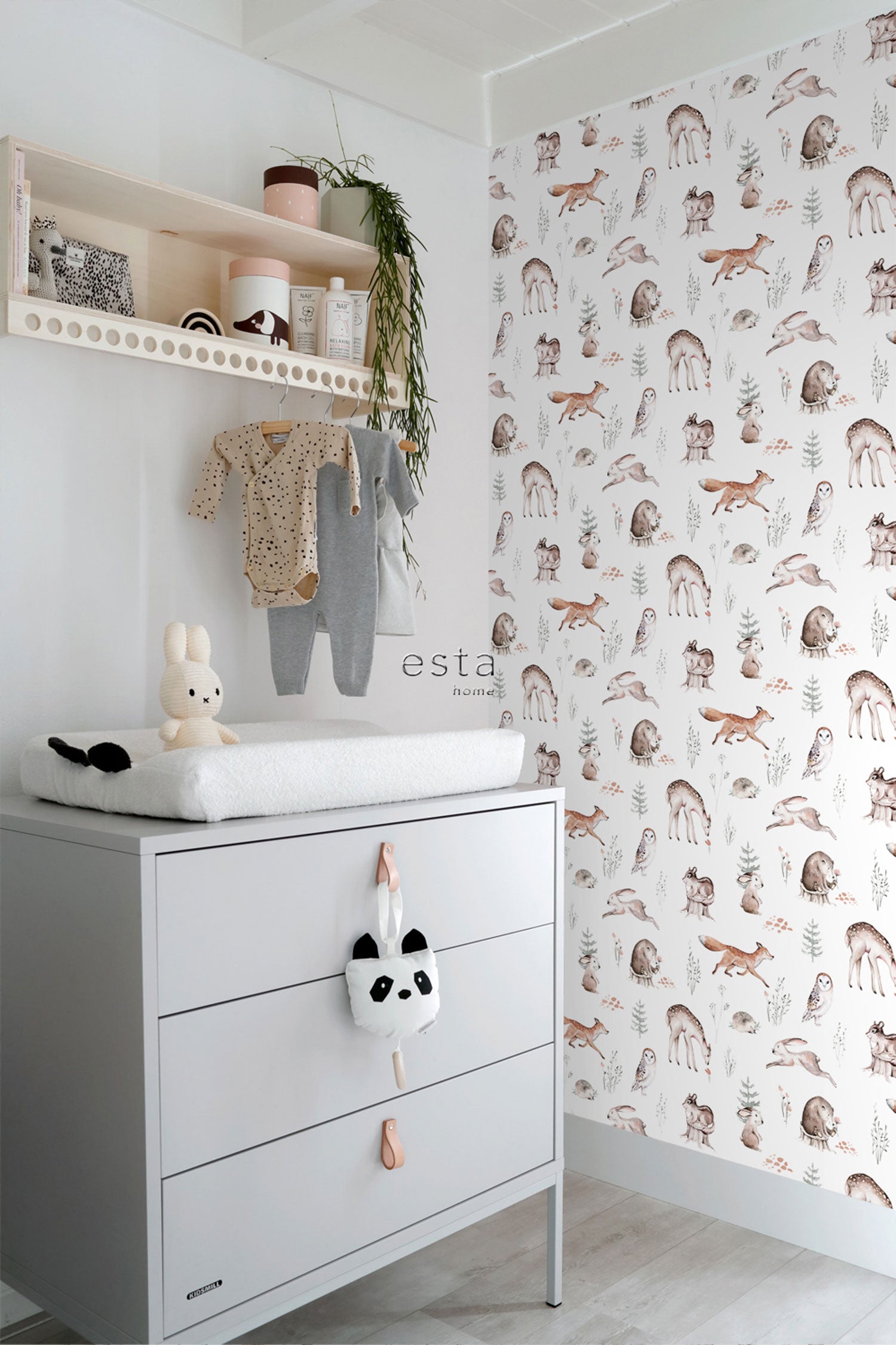 Children's wallpaper with forest animals, 139399, To the Moon and Back, Esta Home
