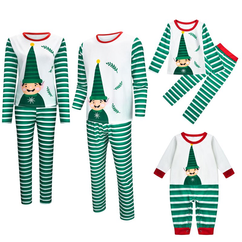 Matching Christmas Pajamas Family Set - Green Elf