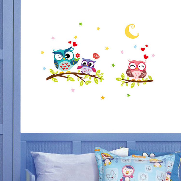 Cartoon Wall Decals Lovely Owls
