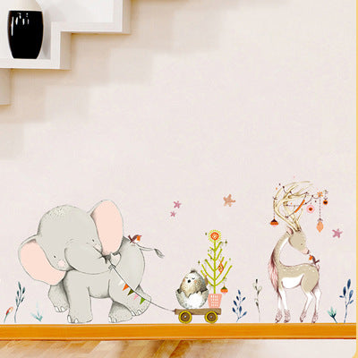 Cartoon Wall Decals Elephant with Carriage