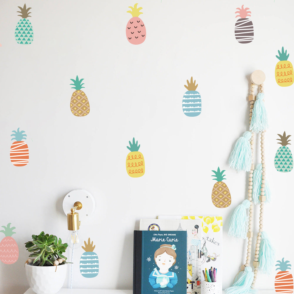 Pattern Wall Decals Colorful Pineapples