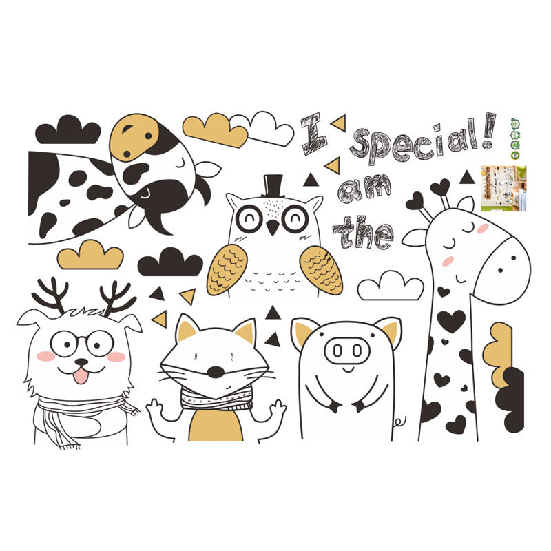 Cartoon Wall Decals Winter Warm Animals