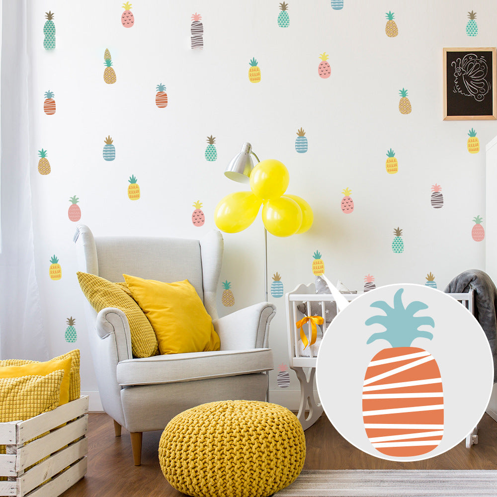 Pattern Wall Decals Colorful Pineapples