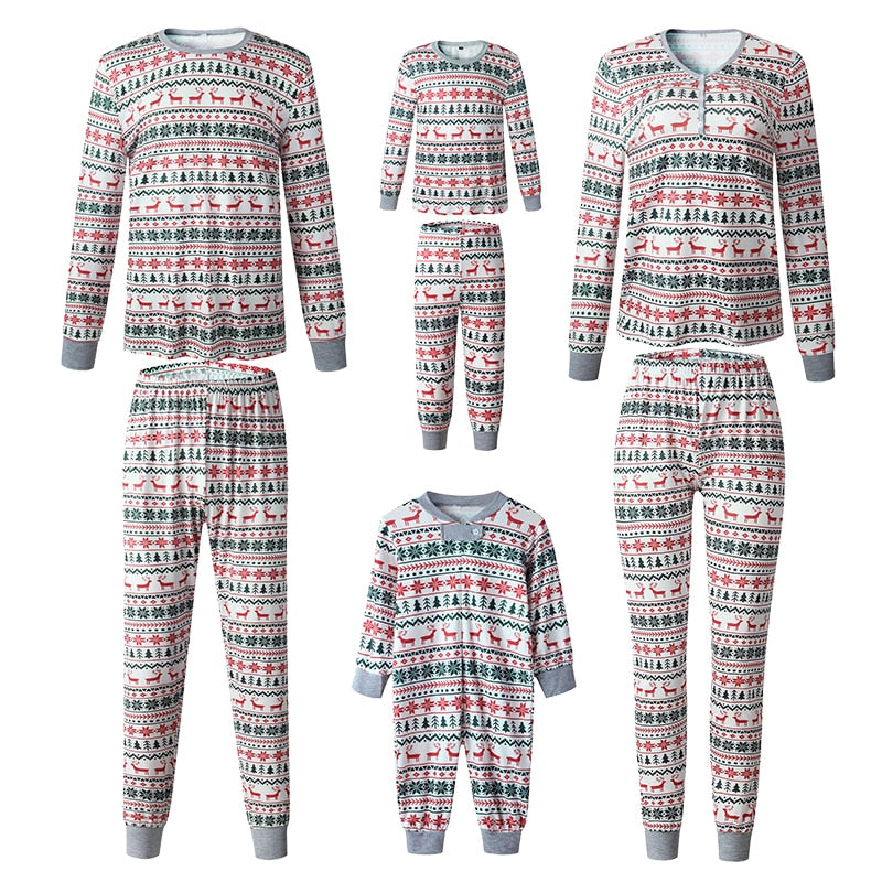 Matching Christmas Pajamas Family Set - Forest Deer