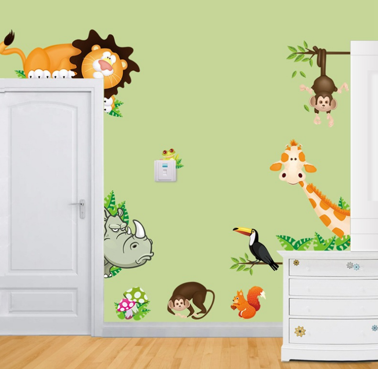 Cartoon Wall Decals Funny Staring Animals