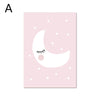 Pink moon, clouds, stars, decorative painting core