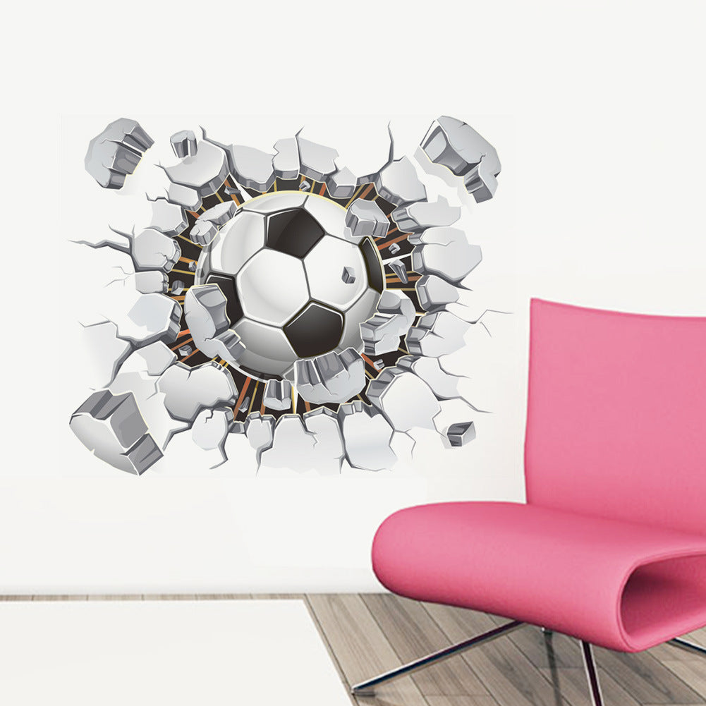 Cartoon Wall Decal Football Broken Wall