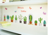 Cartoon Wall Decals Cactus Garden