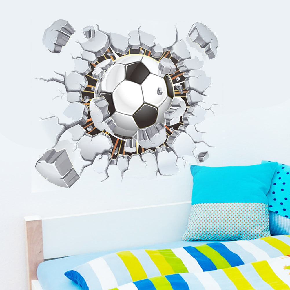 Cartoon Wall Decal Football Broken Wall