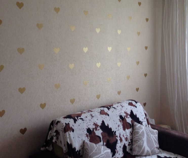 Pattern Wall Decals Golden Hearts