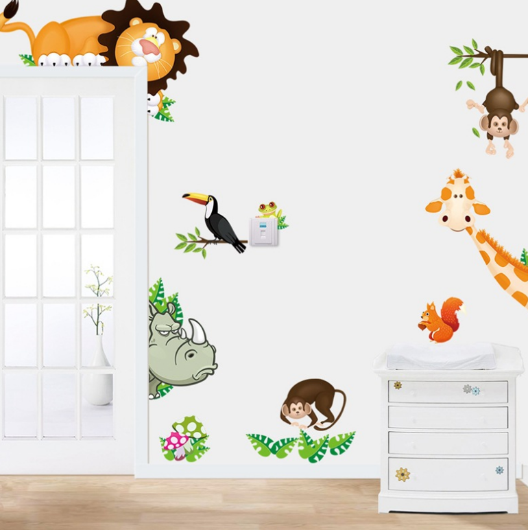 Cartoon Wall Decals Funny Staring Animals