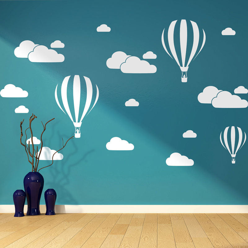 Cartoon Wall Decals Hot Air Balloons