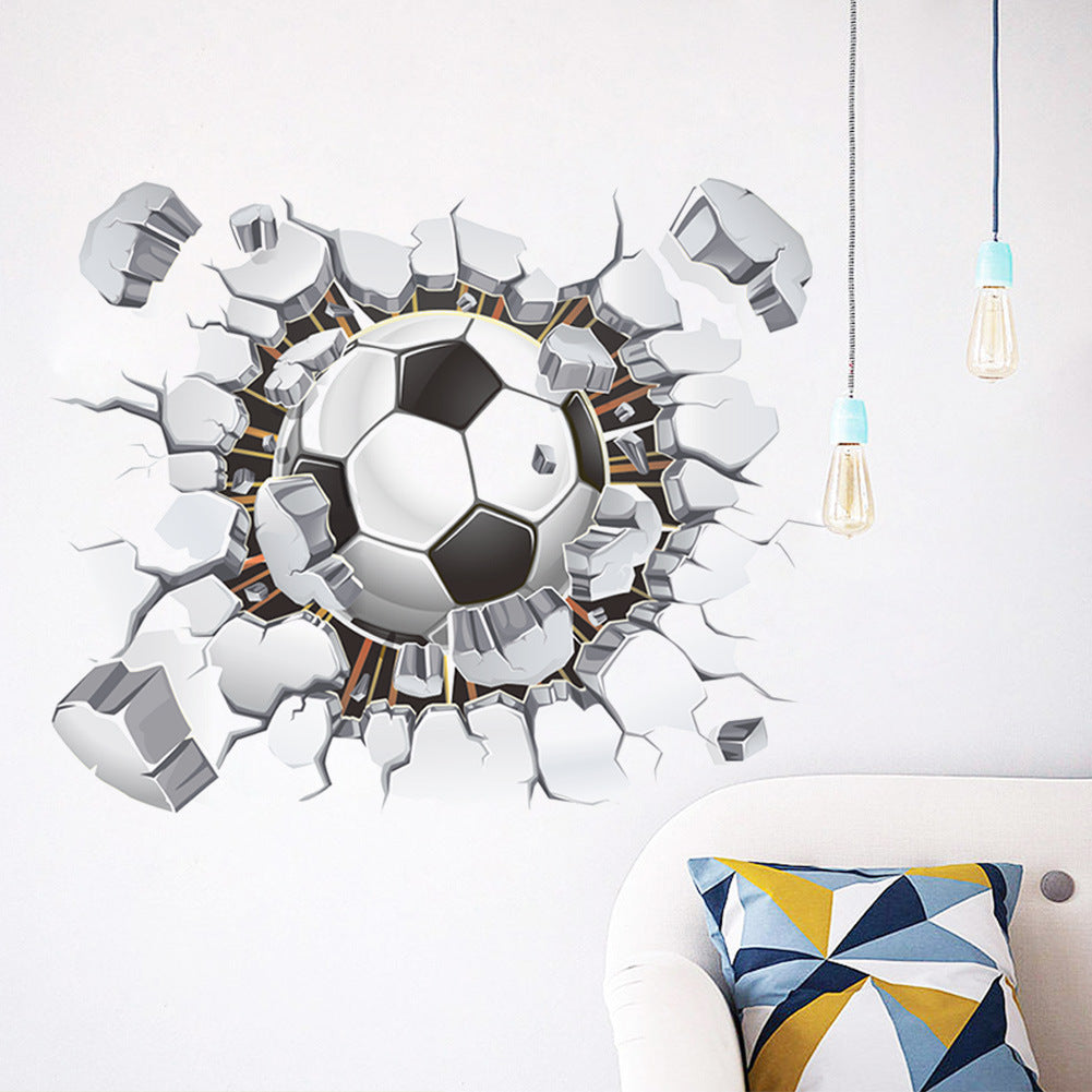 Cartoon Wall Decal Football Broken Wall