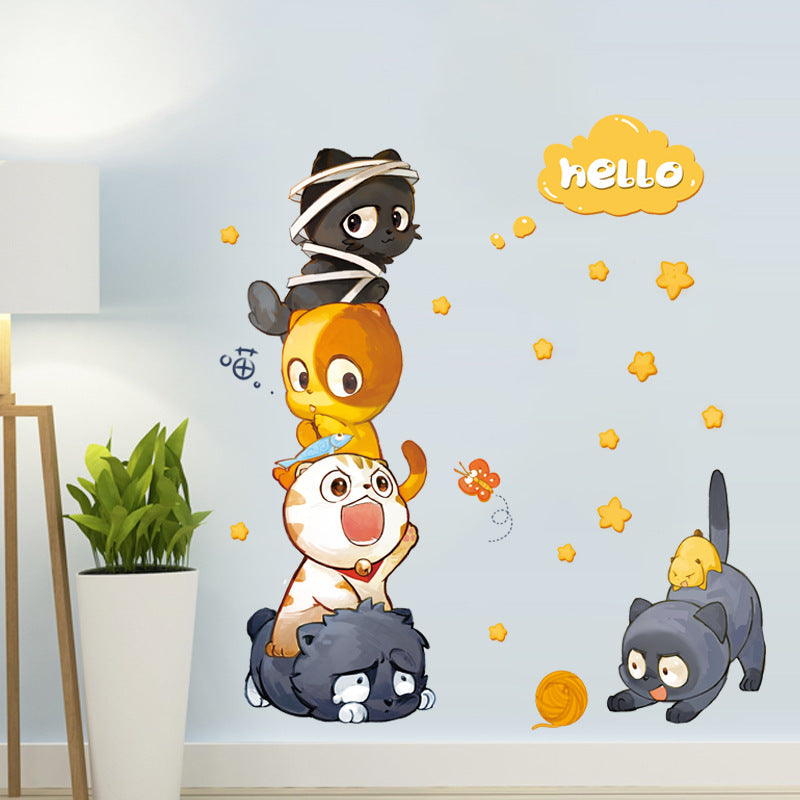 Cartoon Wall Decals Kitten Personalities