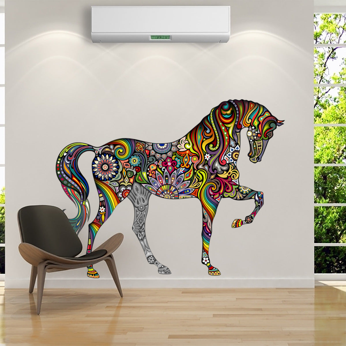 Cartoon Wall Decals Mandala Color Horse
