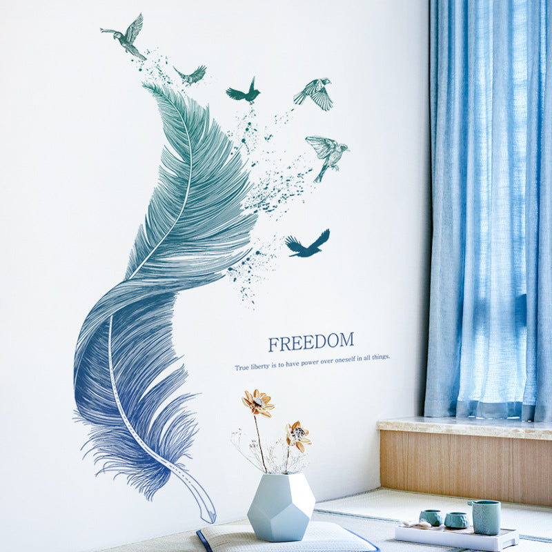 Cartoon Wall Decals Freedom Feather