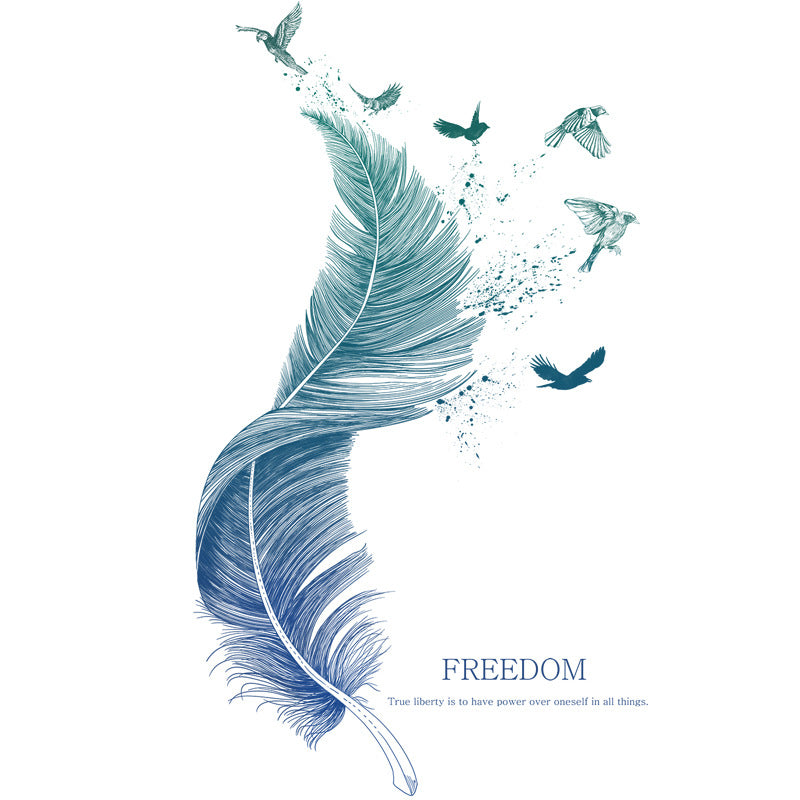 Cartoon Wall Decals Freedom Feather