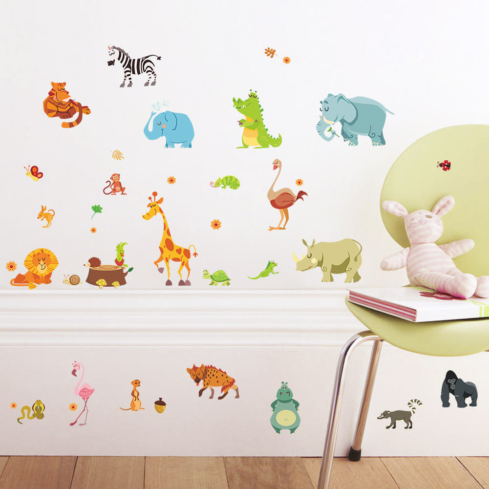 Cartoon Wall Decals Little Animal Friends