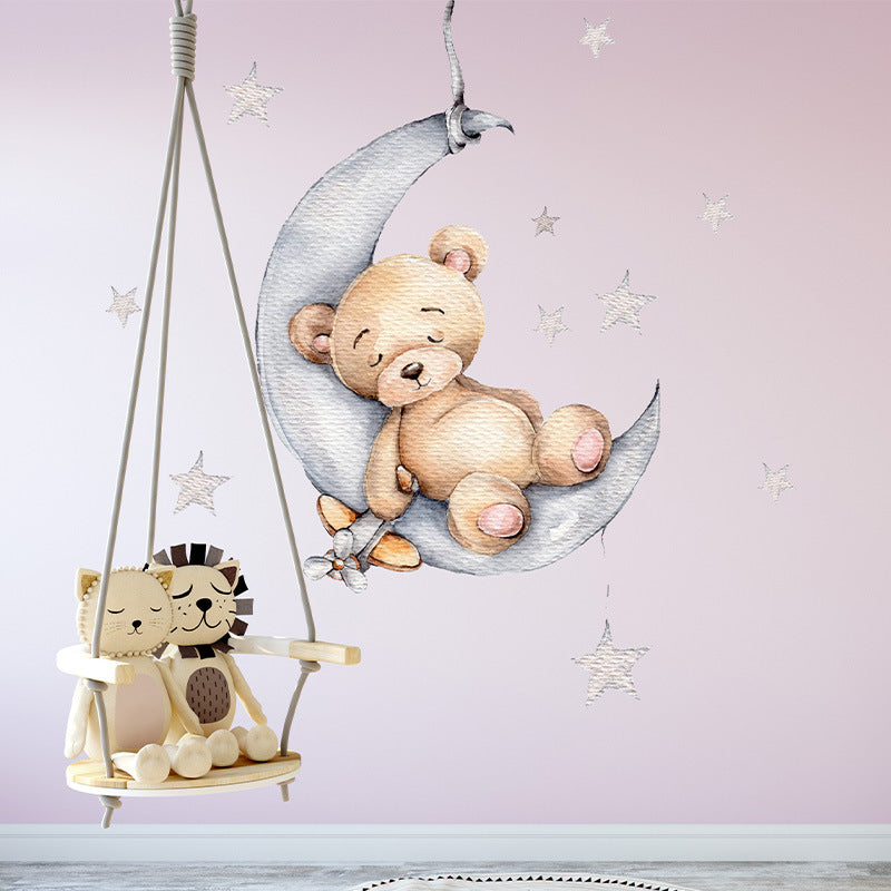 Cartoon Wall Decals Sleeping Puppet Bear