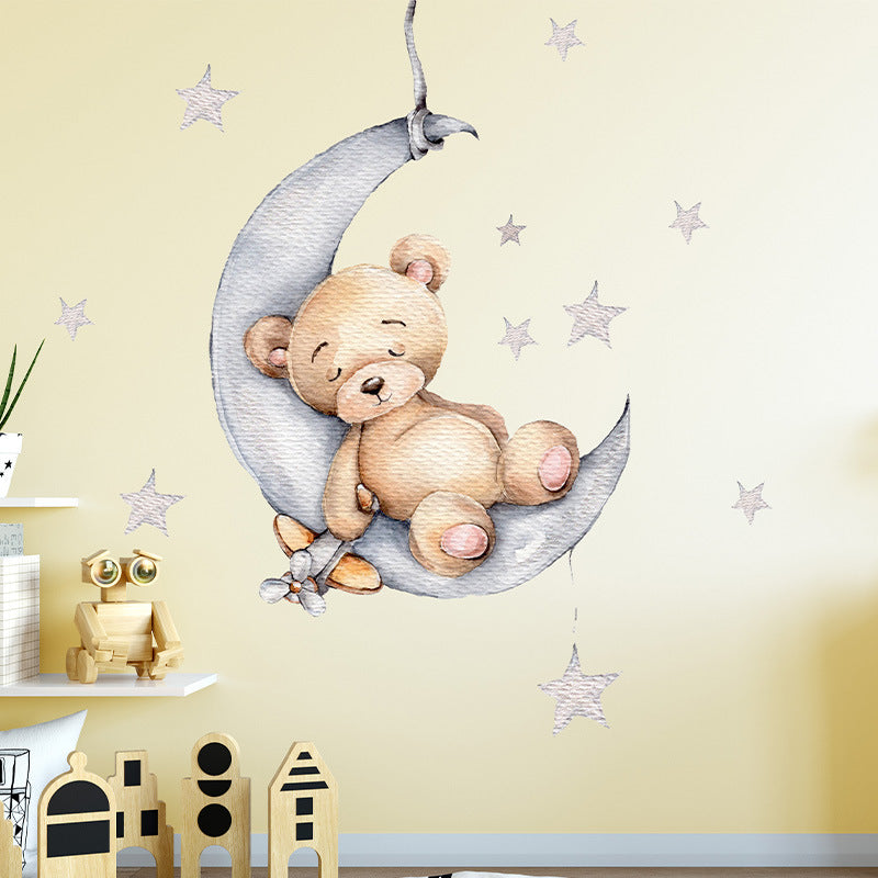 Cartoon Wall Decals Sleeping Puppet Bear