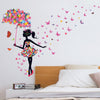 Cartoon Wall Decals Lovely Butterflies Lady