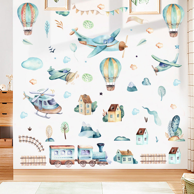 Pattern Wall Decals Hot Air Balloons and Planes