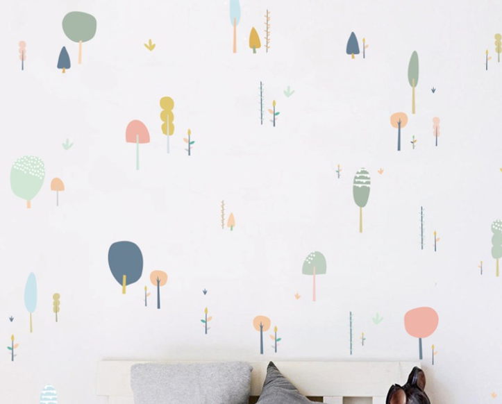 Pattern Wall Decals Colorful Trees