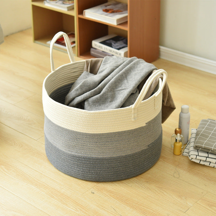 Cotton Rope Storage Basket Laundry Hamper