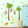 Load image into Gallery viewer, Cartoon Wall Decals Coconut Tree Monkeys