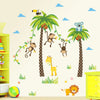 Load image into Gallery viewer, Cartoon Wall Decals Coconut Tree Monkeys