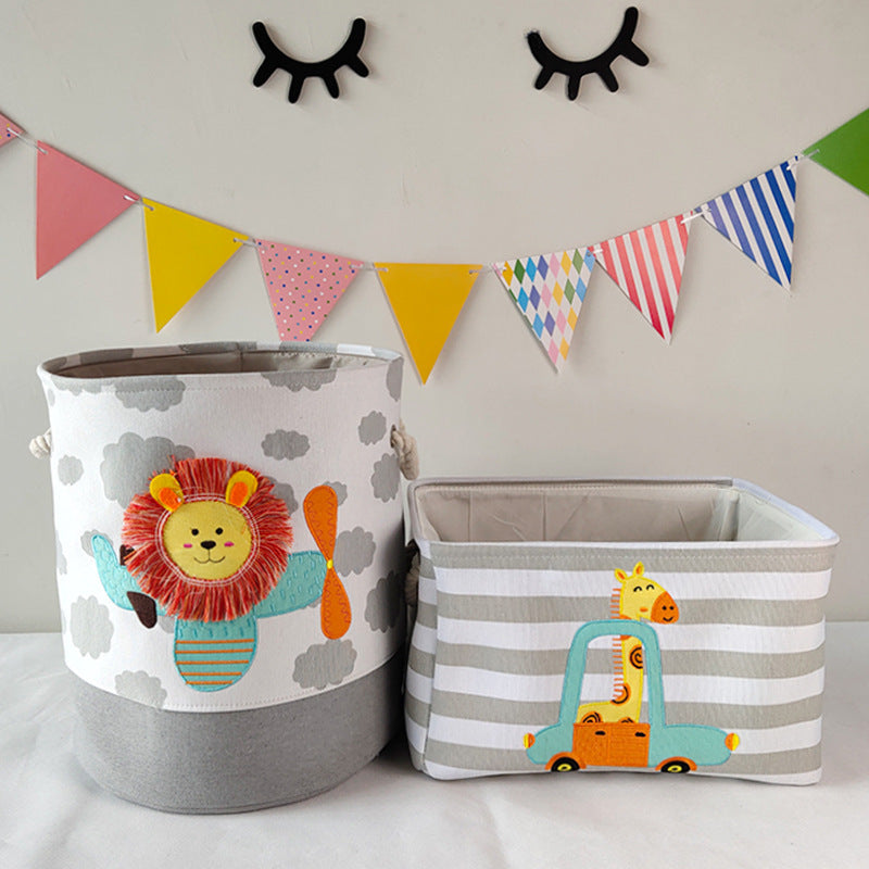 Nursery Hamper Toy Storage Basket Animal Print