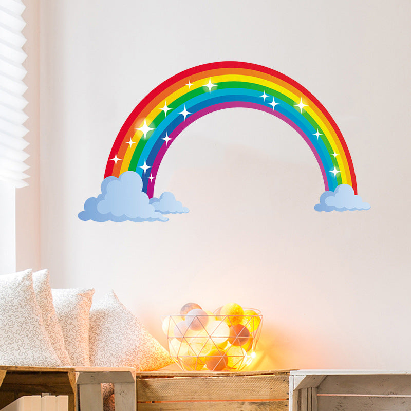 Cartoon Wall Decal Shiny Rainbow
