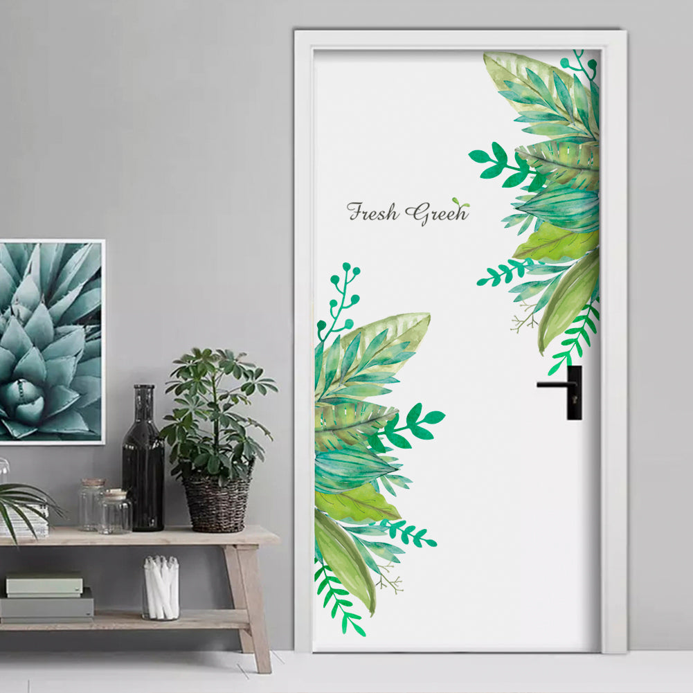 Nordic Wall Decals Green Leaf Garden