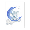 Personalized Blue Nursery Baby Boy Name Print Wall Art Canvas Painting