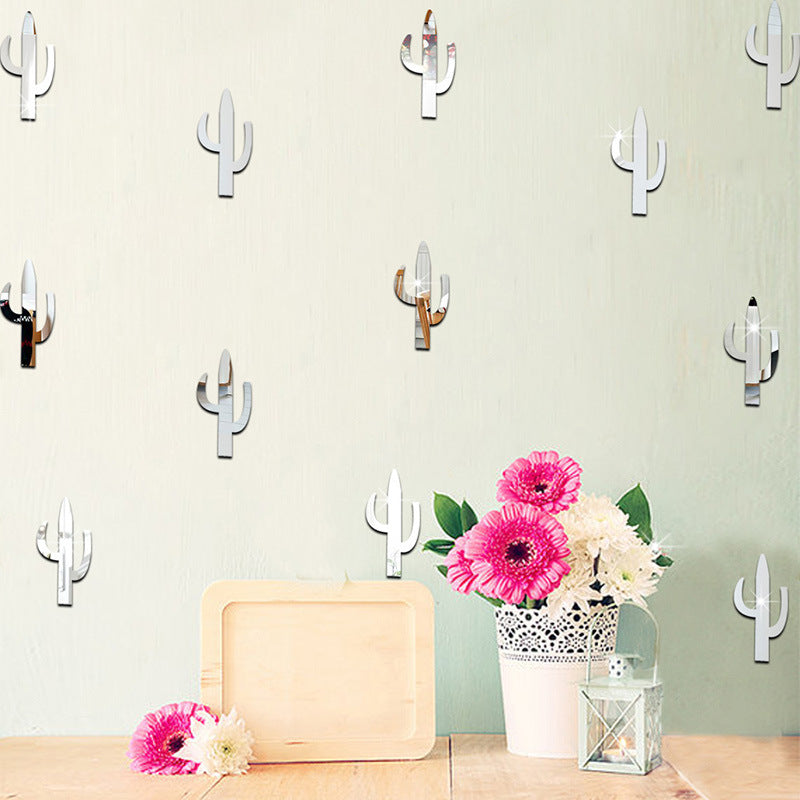 Pattern Wall Decals 3D Cactus Mirrors